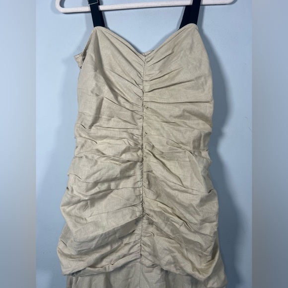 Anthropologie ATSU Summer Ruched Midi Dress Drop Waist Cami Straps 6 - Picture 6 of 11